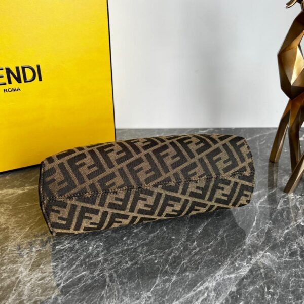 Fendi Bag Knitte Fabric Women Handbag - Coffee Brown and black - Image 10