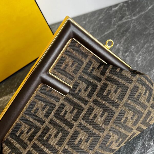 Fendi Bag Knitte Fabric Women Handbag - Coffee Brown and black - Image 7