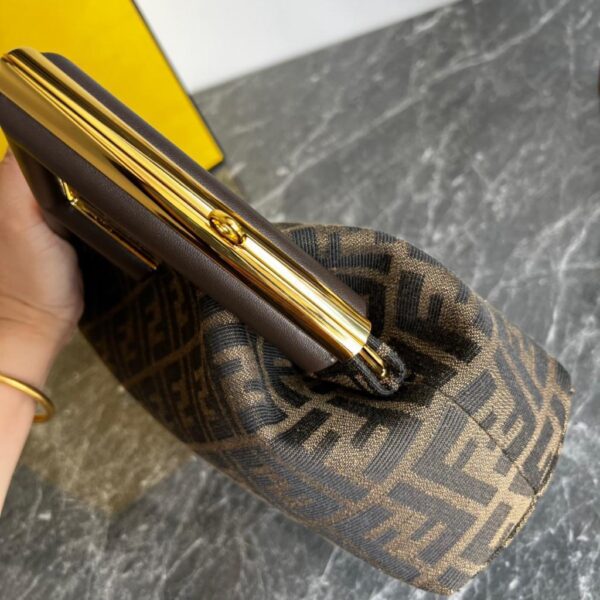 Fendi Bag Knitte Fabric Women Handbag - Coffee Brown and black - Image 6
