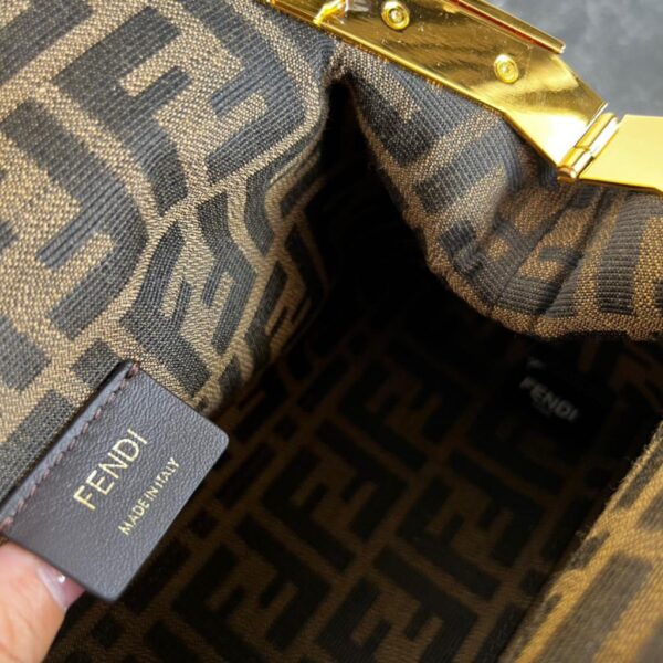 Fendi Bag Knitte Fabric Women Handbag - Coffee Brown and black - Image 8