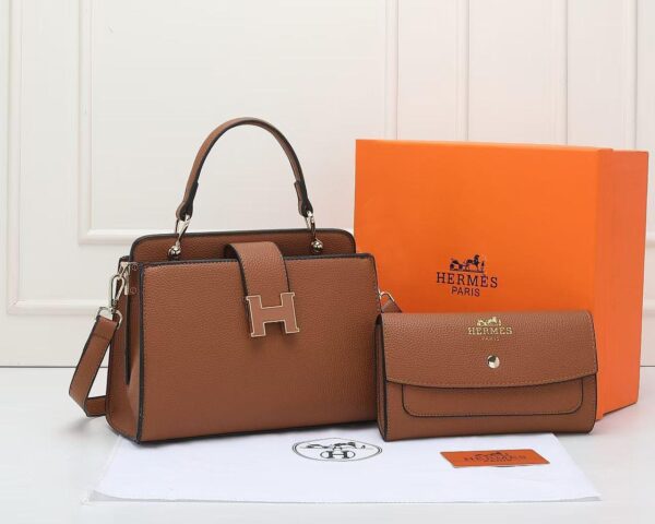 Hermes Leather Ladies Shoulder Square Handbag - Brown