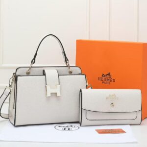 Hermes Leather Ladies Shoulder Square Handbag - white
