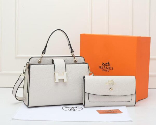 Hermes Leather Ladies Shoulder Square Handbag - white