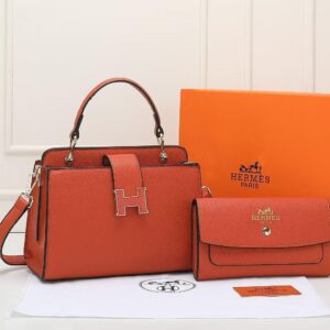 Hermes Leather Ladies Shoulder Square Handbag - Dark orange