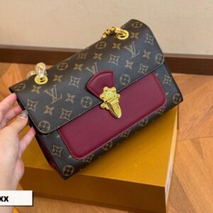 Louis Vuitton  bag - check Brown and and Dark maroon