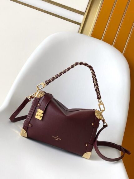Louis Vuitton side trunk MM bag maroon