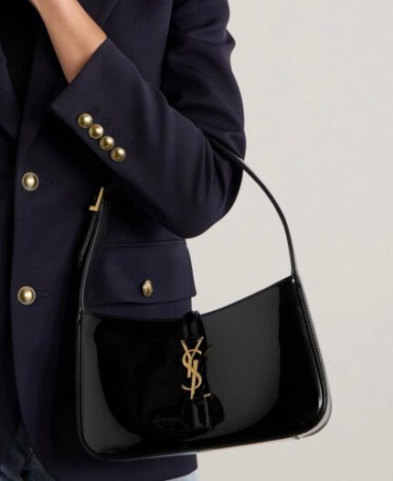 Saint Laurent Le 5 à 7 patent leather shoulder bag