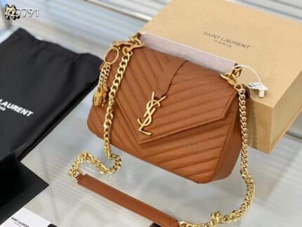 Saint Laurent Medium College Bag in Brown