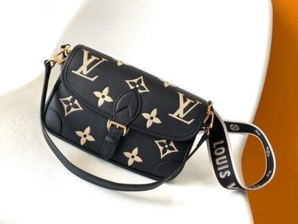 Louis Vuitton Diane Monogram Flap Bag in black with  logos