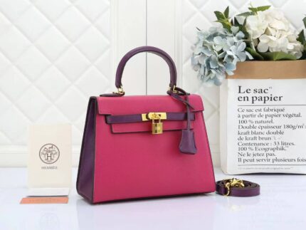 Hermès Kelly bag in a fuchsia and purple colorway