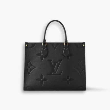 Louis Vuitton OnTheGo MM tote bag in black Monogram Empreinte leather