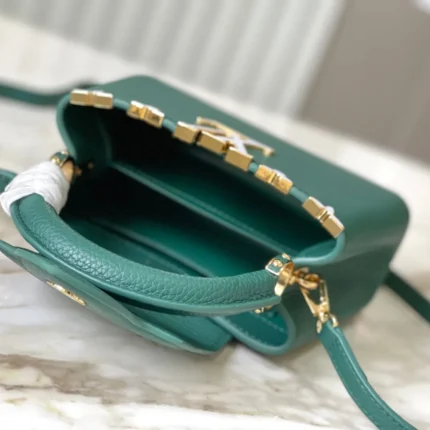 Louis Vuitton Capucines Mini handbag in green Taurillon
