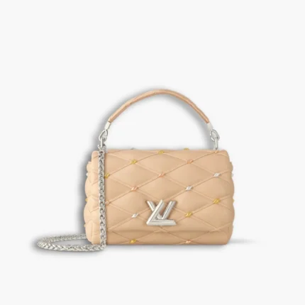 Louis Vuitton GO-14 MM handbag in beige lambskin