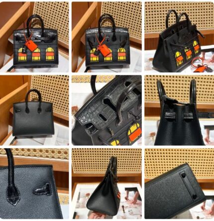 Hermès Birkin 20 Sellier Faubourg in black matte black alligator hardware