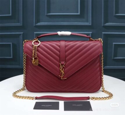 Saint Laurent College bag in  burgundy