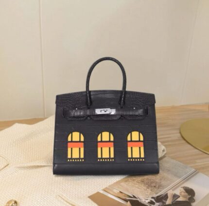 Hermès Faubourg Birkin Sellier 20 in black alligator and black Madame leather