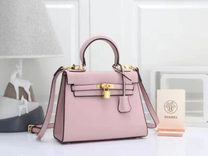 Pink Hermès Kelly-style handbag