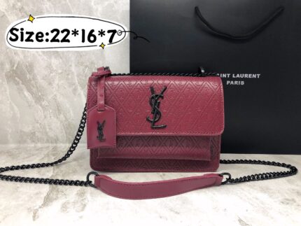 burgundy Saint Laurent Sunset bag