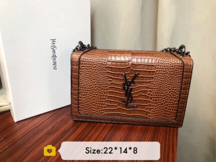 Saint Laurent shoulder bag with a crocodile-embossed pattern