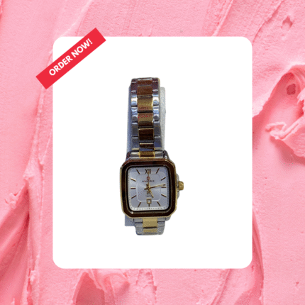 Bicolor watch with stainless steel bracelet