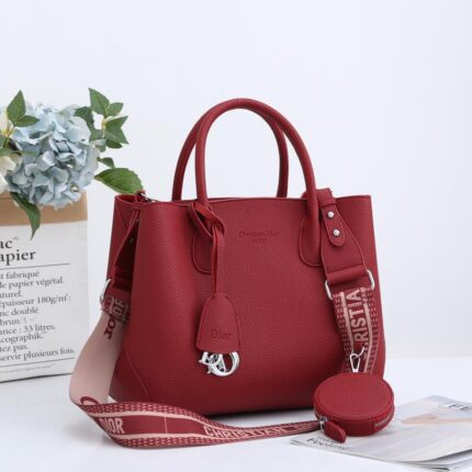 red Christian Dior Open Bar tote bag