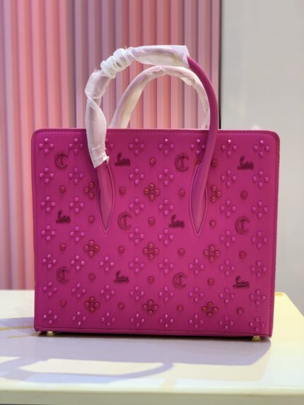 Christian Louboutin Paloma medium top handle bag in grained vintage rose leather