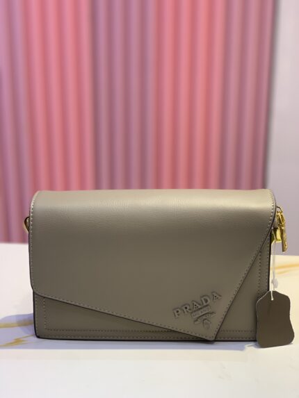 Prada Saffiano Leather Mini Bag in cloudy grey