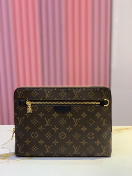 Louis Vuitton Pochette Voyage MM clutch bag in Monogram Eclipse canvas