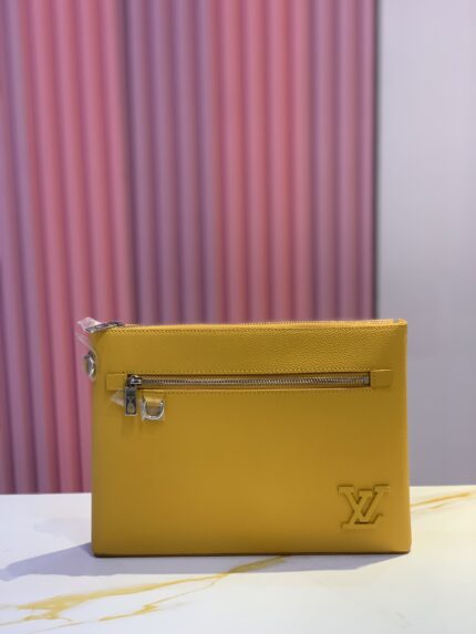 Louis Vuitton Takeoff Pouch in yellow calf leather