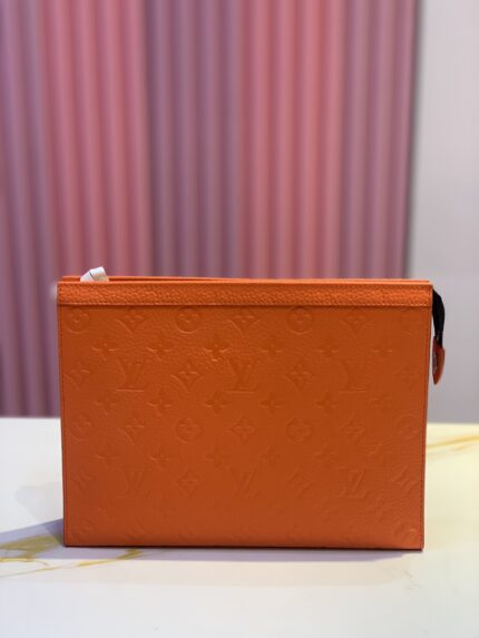 Louis Vuitton Pochette Voyage MM in orange leather