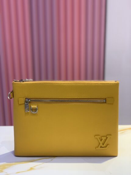 Louis Vuitton Takeoff Pouch in yellow calf leather