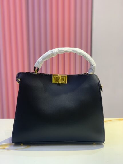 Fendi Peekaboo bag in black calfskin leather