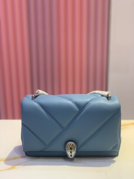 Bvlgari Serpenti Cabochon crossbody bag in blue leather