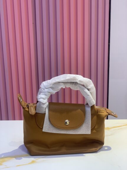 Longchamp Le Pliage Cuir mini leather women's shoulder bag in brown