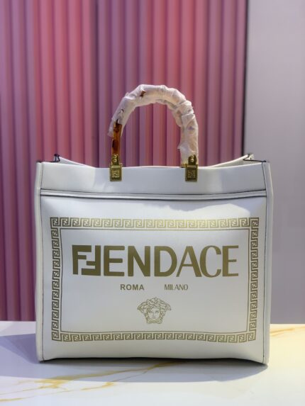 Fendi x Versace Fendace tote bag in black canvas