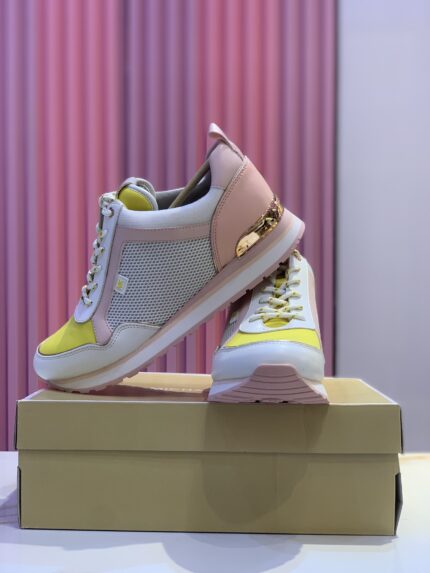 Michael Kors Maddy Color-Block Mixed-Media Trainers