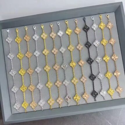 Van Cleef & Arpels Alhambra bracelets in various metal finishes