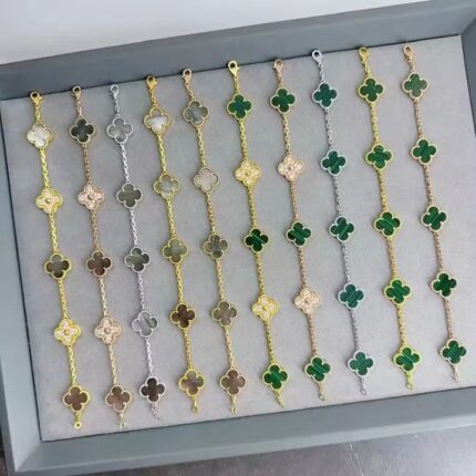 Van Cleef & Arpels Alhambra bracelets in various materials and colors