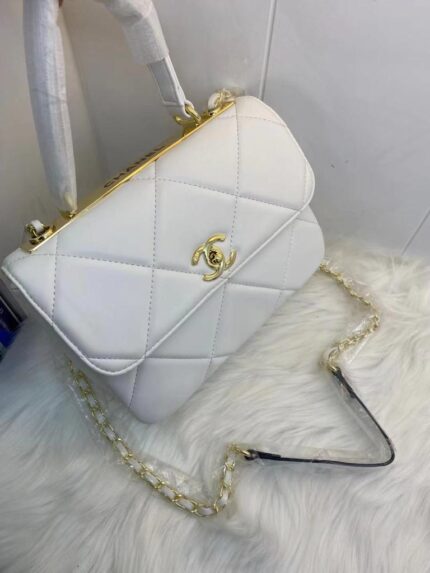 White Chanel 19 Flap bag.