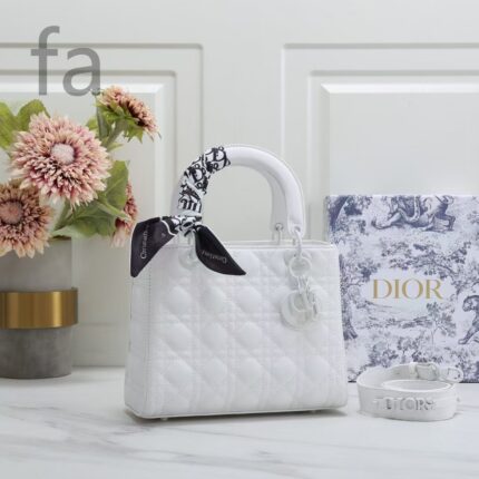 Christian DIOR lady D joy bag white mini