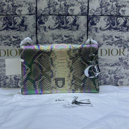 Christian Dior sling bag in a multi-color python or snakeskin material