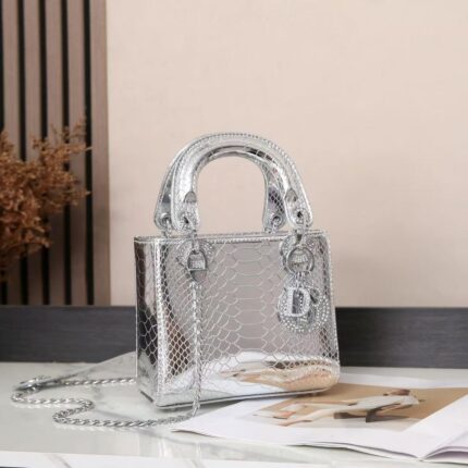 Lady Dior Mini Silver Python Color