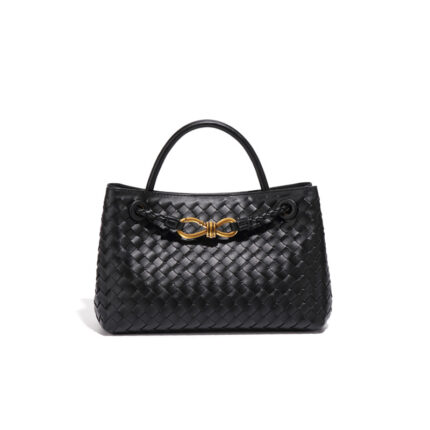 Bottega Veneta Andiamo bag in the signature Intrecciato woven leather Black